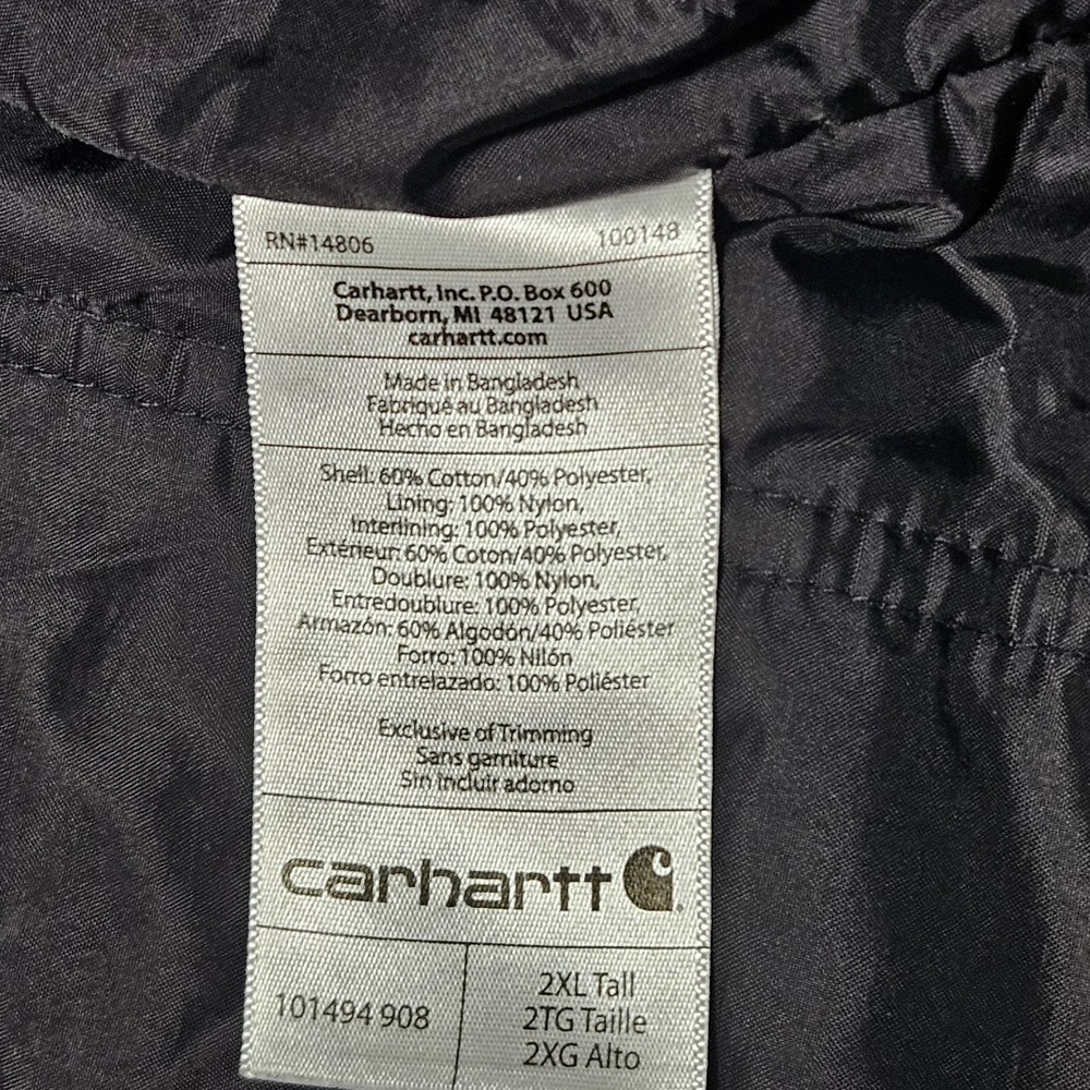 Carhartt Quick Duck Jefferson Mens 2xl Tall Vest Jacket Canyon Brown 101494-908 - Picture 11 of 12